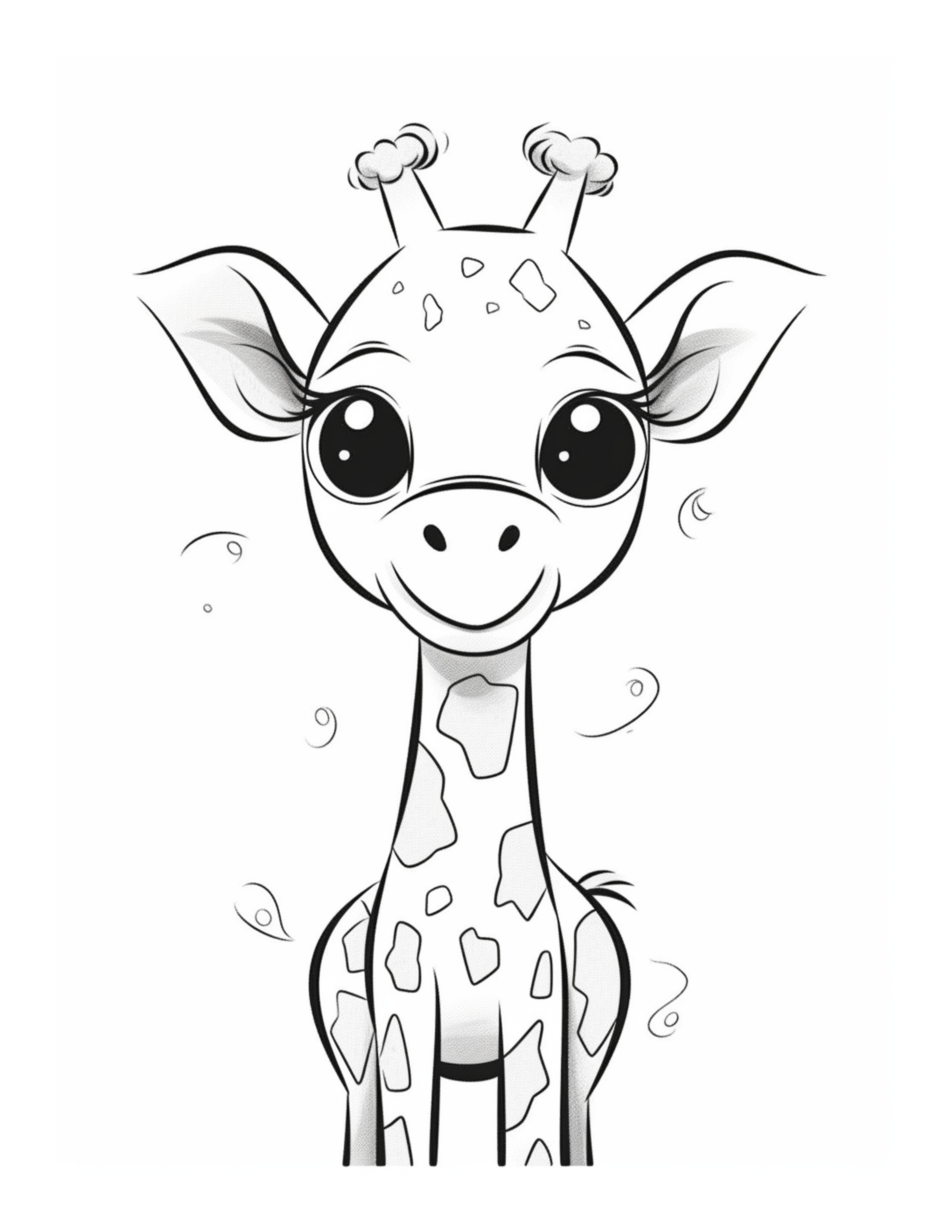 Giraffe Adventures - Free Cartoon Giraffe Coloring Page | Free Coloring