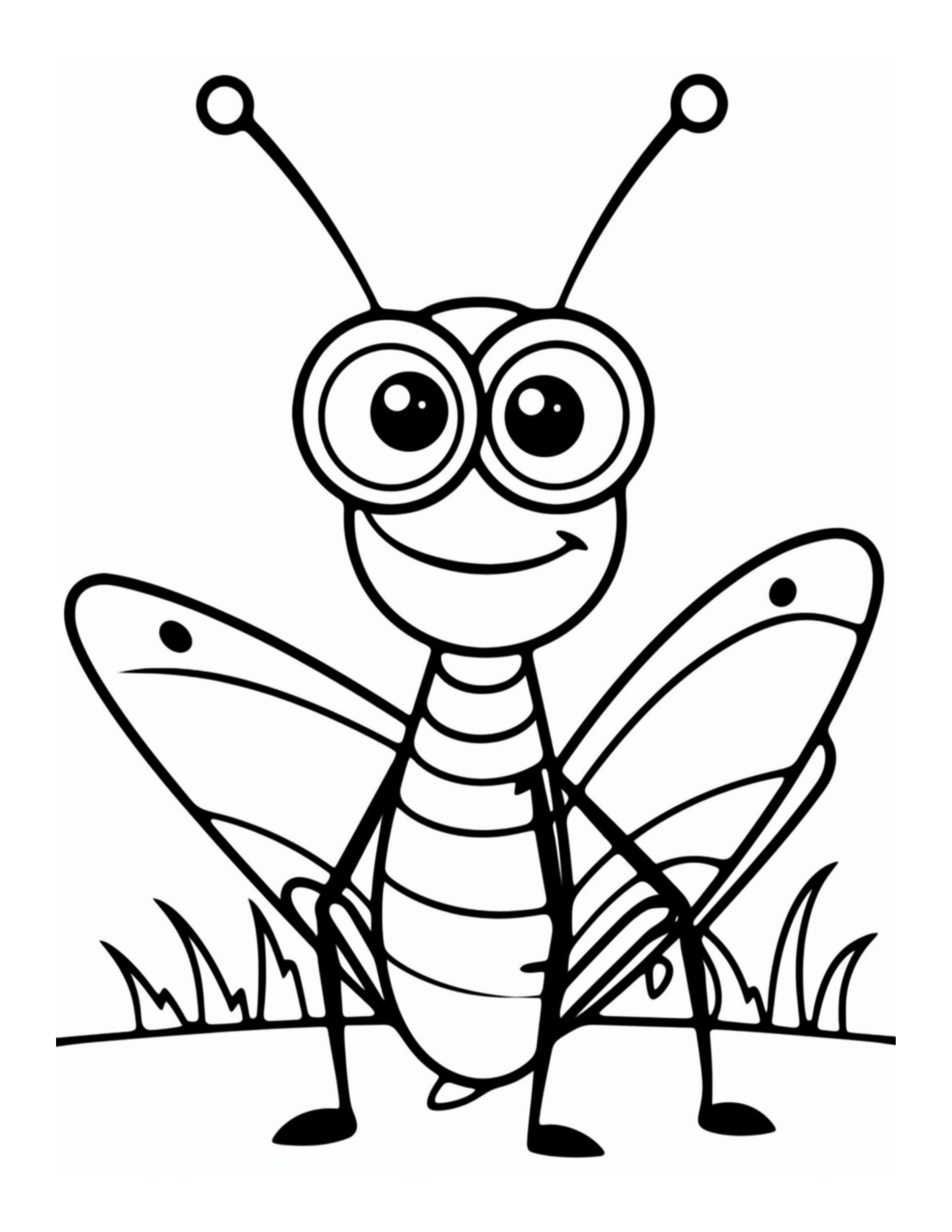 Free Grasshopper Insect Coloring Page | Free Coloring Adventure