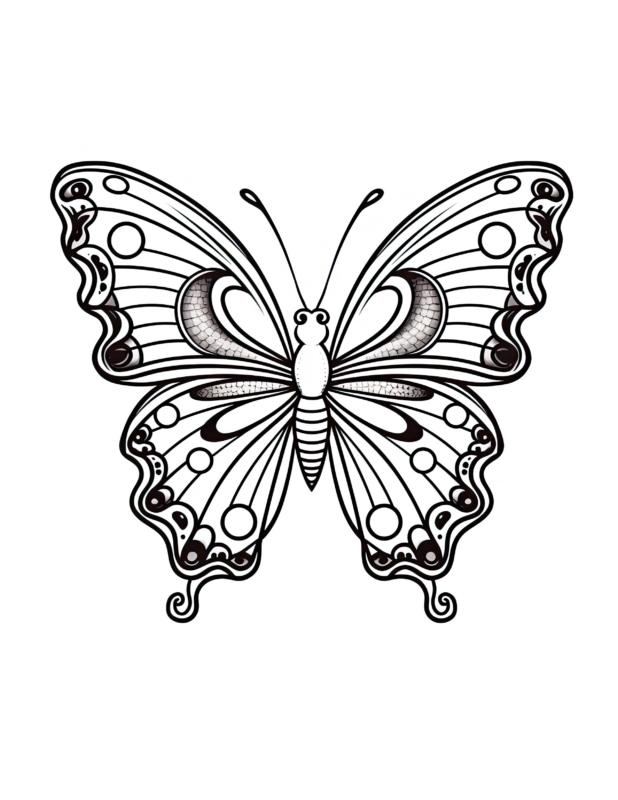 Free Printable Winged Beauty - Butterfly Coloring Page For Kids And Adults