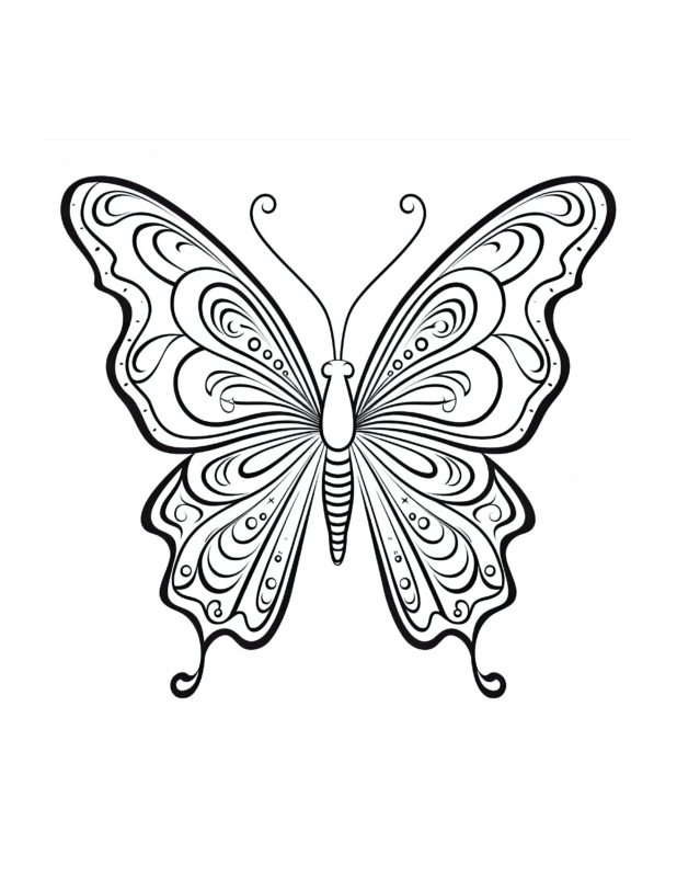 Free Printable Garden Visitor - Butterfly Coloring Page For Kids And Adults