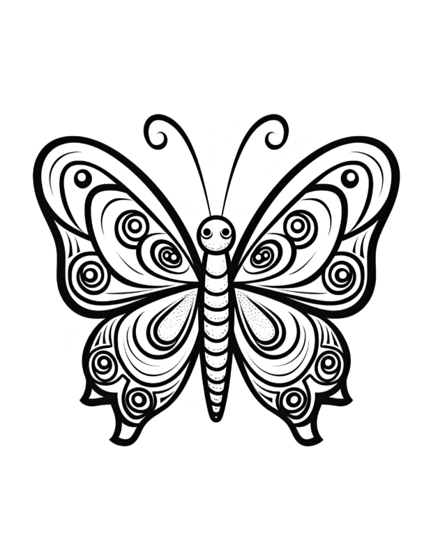 Free Printable Rainbow Charm - Butterfly Coloring Page For Kids And Adults