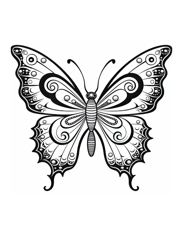 Free Printable Playful Parade - Butterfly Coloring Page For Kids And Adults