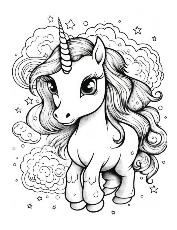 Free Printable Magical Moments - Unicorn Coloring Page For Kids And Adults