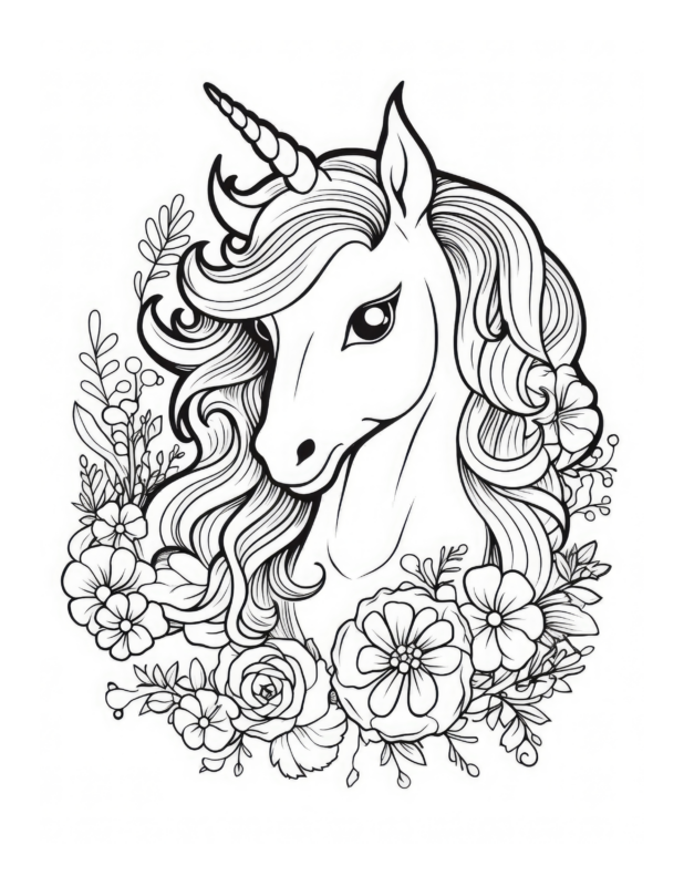 Free Cartoon Unicorn Coloring Page 55 | Free Coloring Adventure