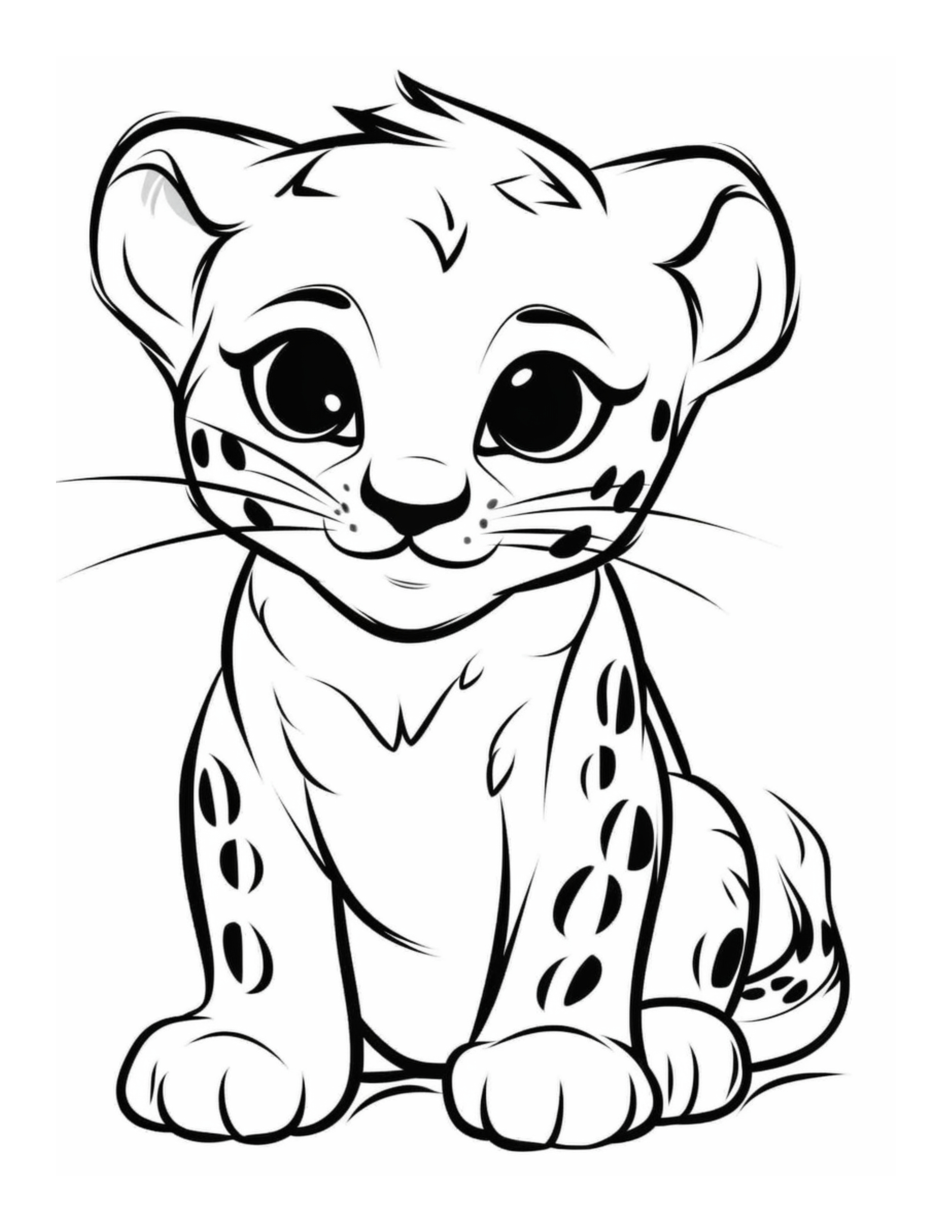 Free Printable Safari Serenity - Leopard Coloring Page For Kids And Adults