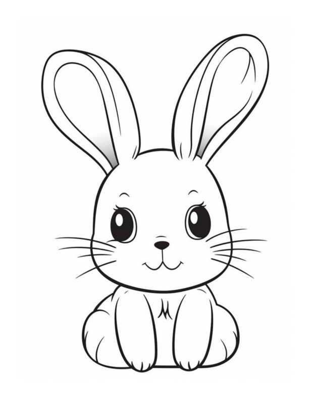 Free Printable Bunny Bliss - Rabbit Coloring Page For Kids And Adults