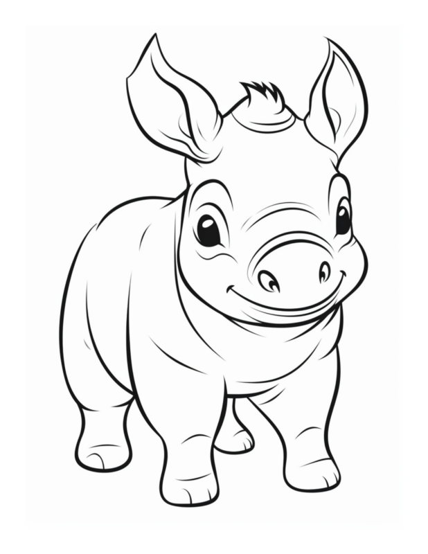 Free Printable Muddy Marvel - Hippo Coloring Page For Kids And Adults