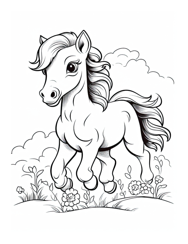 Free Printable Majestic Stallion - Horse Coloring Page For Kids And Adults