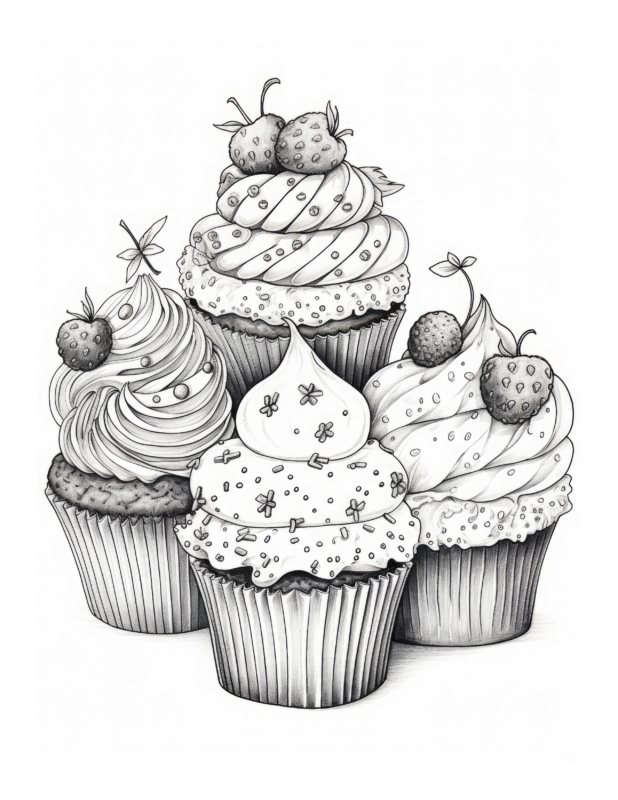 Free Printable Cupcake Wonderland - Cupcakes Coloring Page For Kids And ...