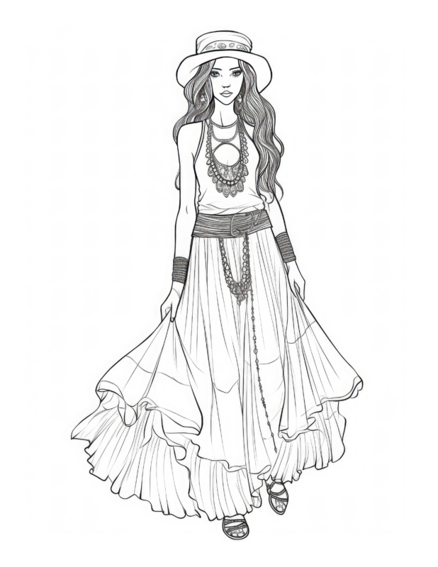 Free Adult Fashion Coloring Page 55 | Free Coloring Adventure