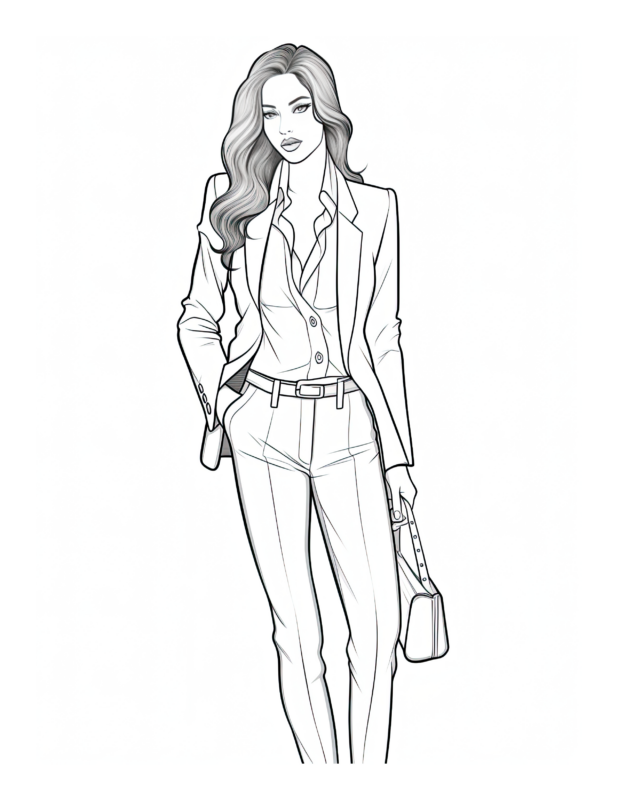 Free Printable Less Is Luxe- Fashion Coloring Page For Kids And Adults