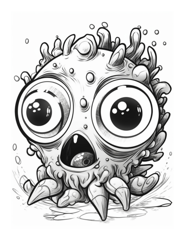 Free Printable Monsters Unleashed - Bugged Eyed Monster Coloring Page ...