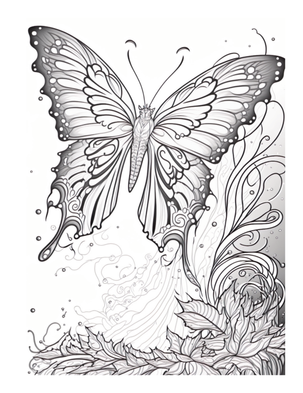 Free Butterfly Garden Coloring Page 53 Free Coloring Adventure