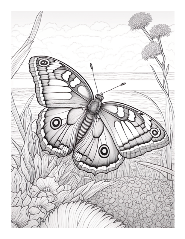 Free Butterfly Garden Coloring Page 59 Free Coloring Adventure