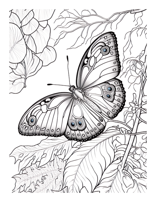 Free Printable Nature's Elegance - Butterfly Coloring Page For Kids And ...