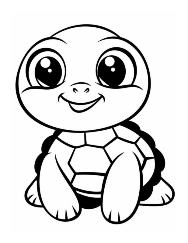 Free Printable Tiny Treasures - Turtle Coloring Page For Kids And Adults