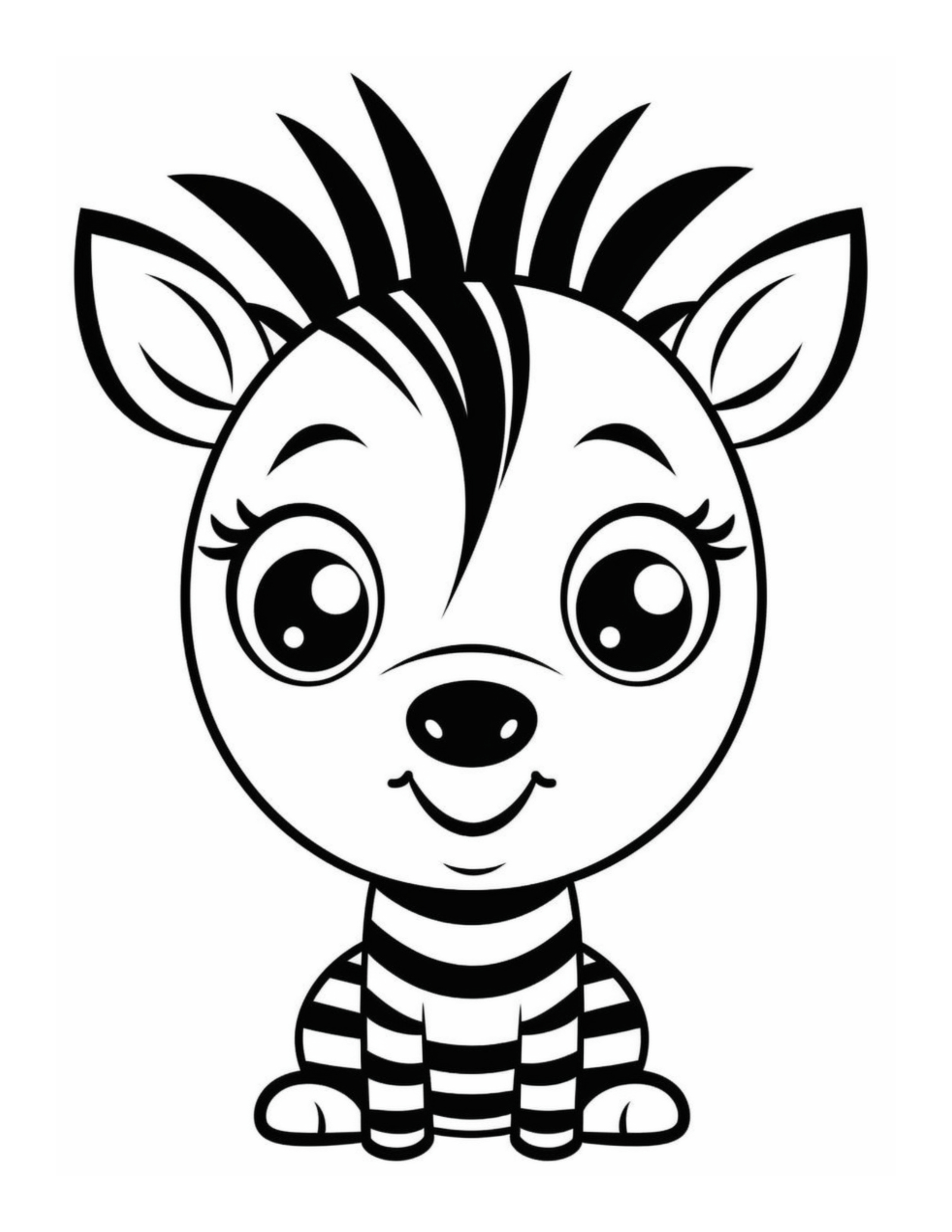 Zesty Zebra Pals - Free Cute Baby Zebra Coloring Page 