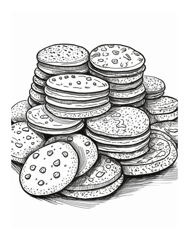 Free Dessert Cookies Coloring Page 67 | Free Coloring Adventure