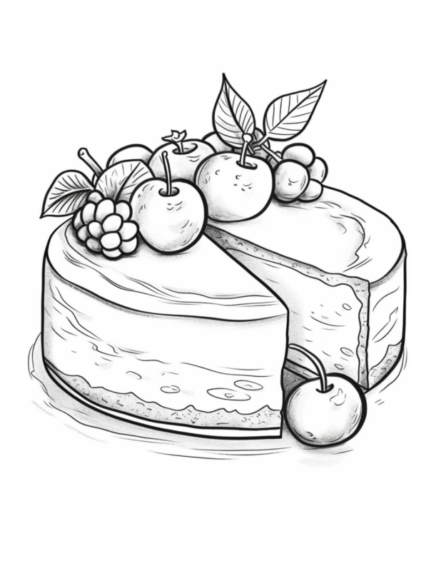 Free Dessert Cake Coloring Page 87 Free Coloring Adventure 0078