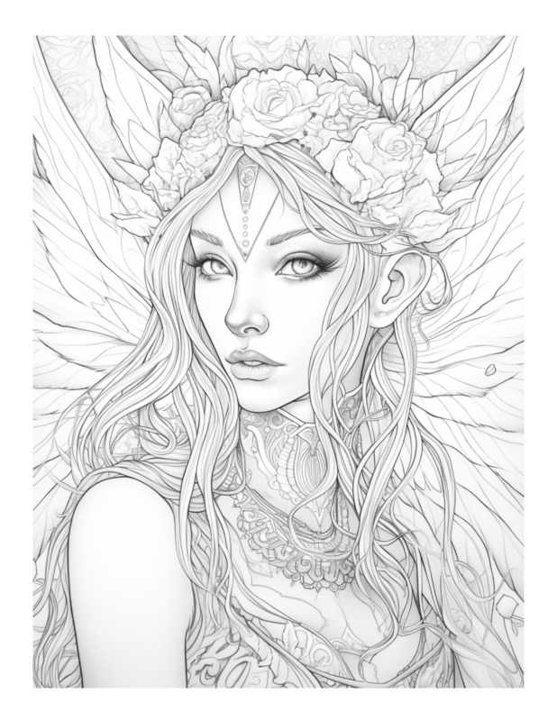 Free Enchanted Fairy Coloring Page 3 | Free Coloring Adventure