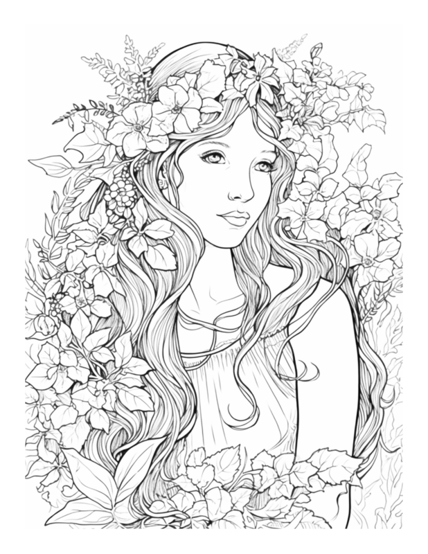 Floral Enchantment - Free Enchanted Fairy Coloring Page | Free Coloring ...