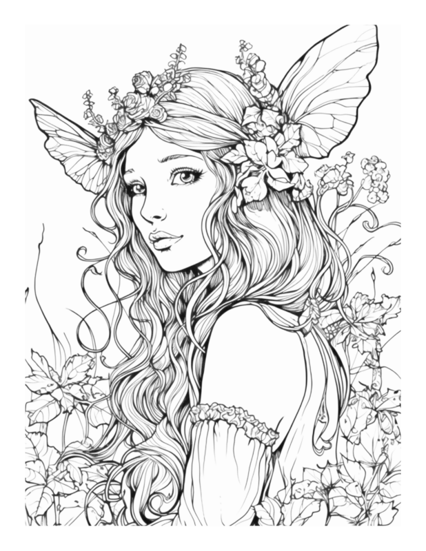 Free Enchanted Fairy Coloring Page 19 | Free Coloring Adventure