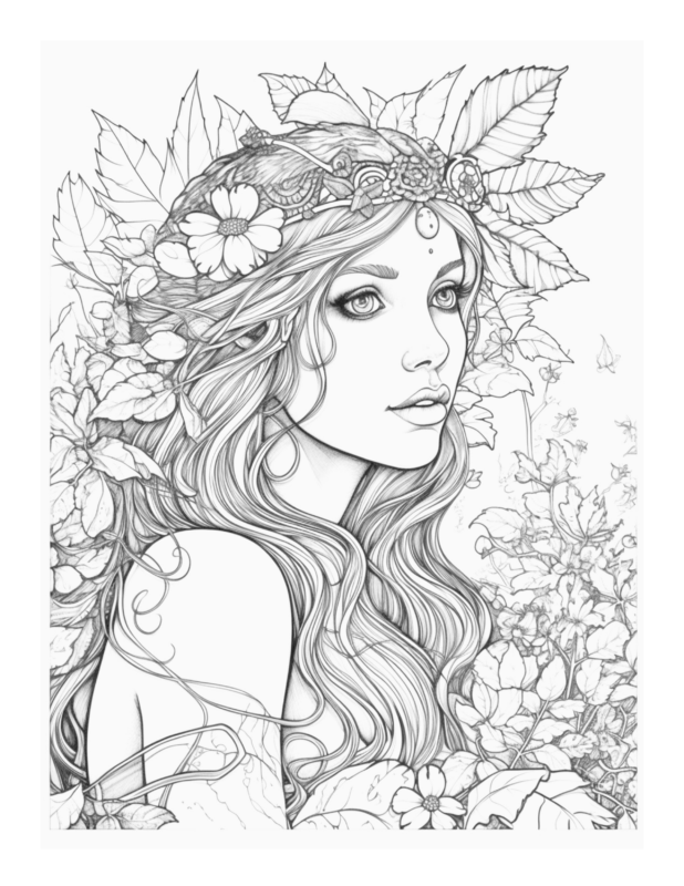 Free Enchanted Fairy Coloring Page 27 | Free Coloring Adventure