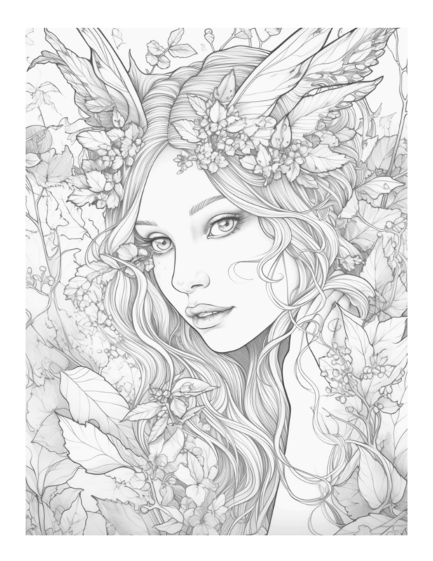 Free Printable Fairyland Treasures - Enchanted Fairy Coloring Page For ...