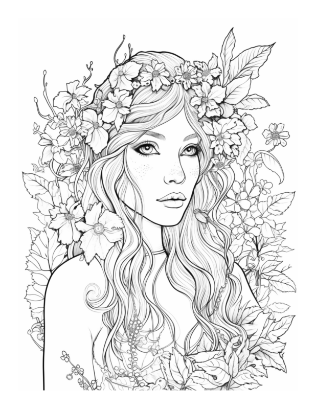 Free Enchanted Fairy Coloring Page 5 | Free Coloring Adventure