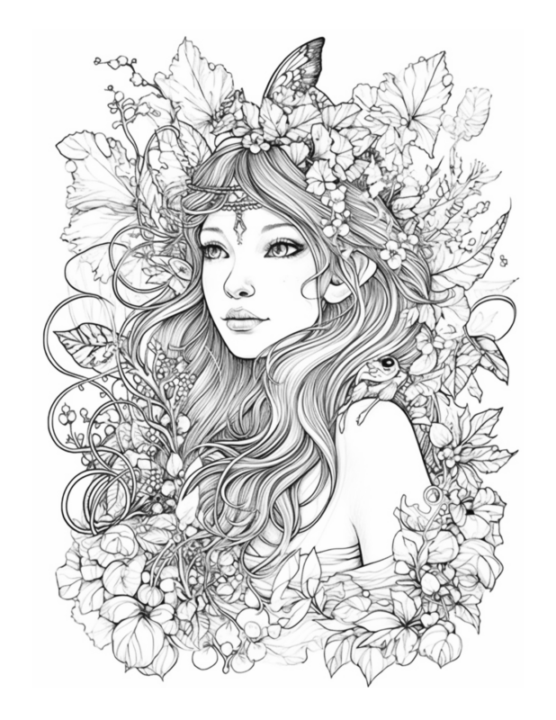 Free Enchanted Fairy Coloring Page 53 | Free Coloring Adventure