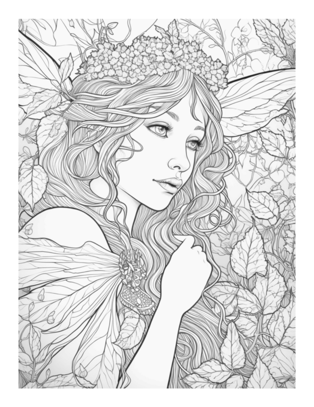 Free Printable Pixie Delights - Enchanted Fairy Coloring Page For Kids ...