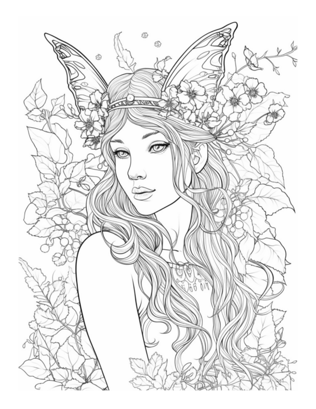 Free Enchanted Fairy Coloring Page 91 