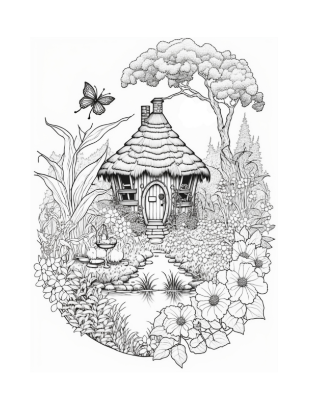 Free Fairy Houses Coloring Page 49 