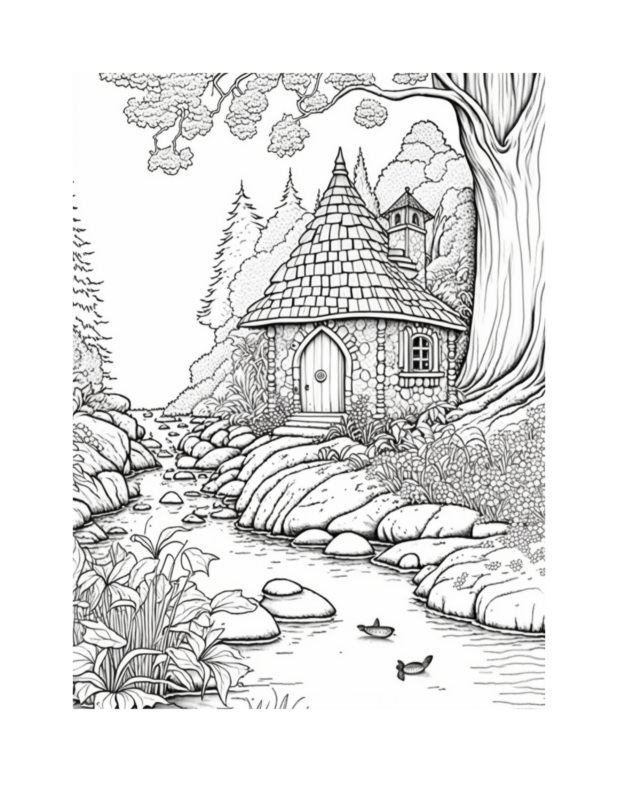 Free Fairy Houses Coloring Page Enter A Magical Realm Of Imagination   Free Fairy Houses Coloring Page 99 618x800 