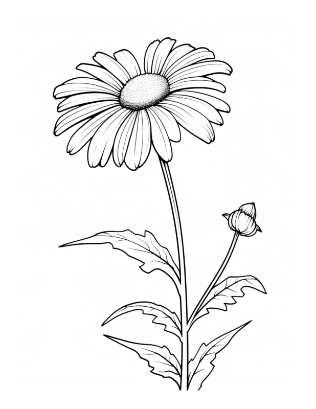 Free Printable Sunny Splendor - Daisy Coloring Page For Kids And Adults