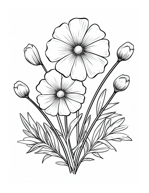 Free Flower Coloring Page 5 | Free Coloring Adventure