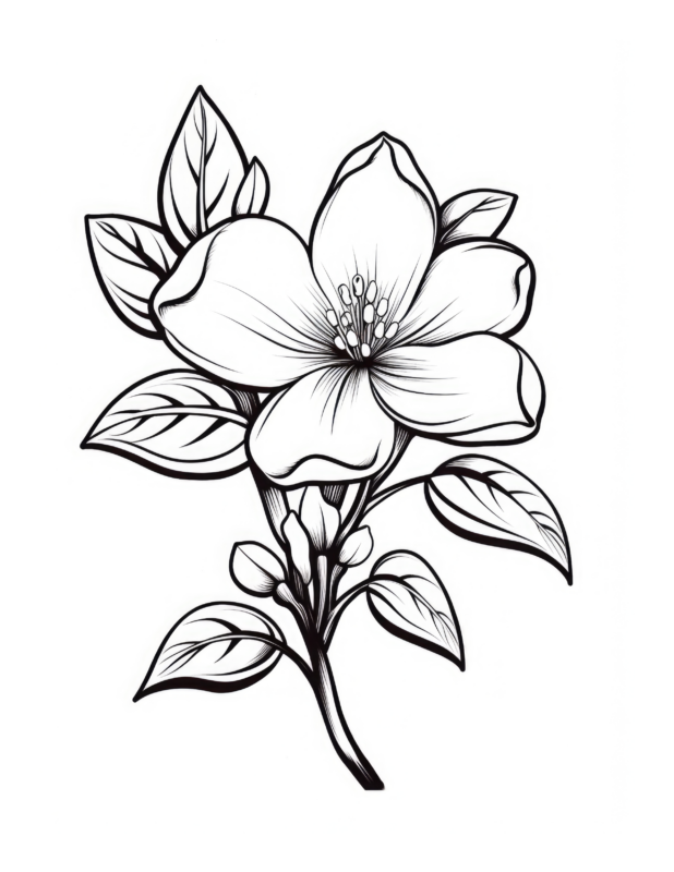 Free Flower Coloring Page 63 | Free Coloring Adventure