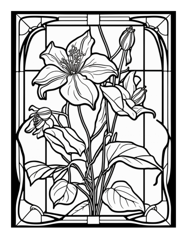 Free Printable Glass Dreams - Stained Glass Coloring Page For Kids And ...