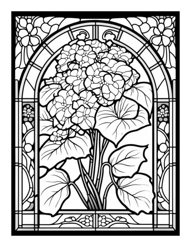 Free Flower Stained Glass Coloring Page 55 | Free Coloring Adventure