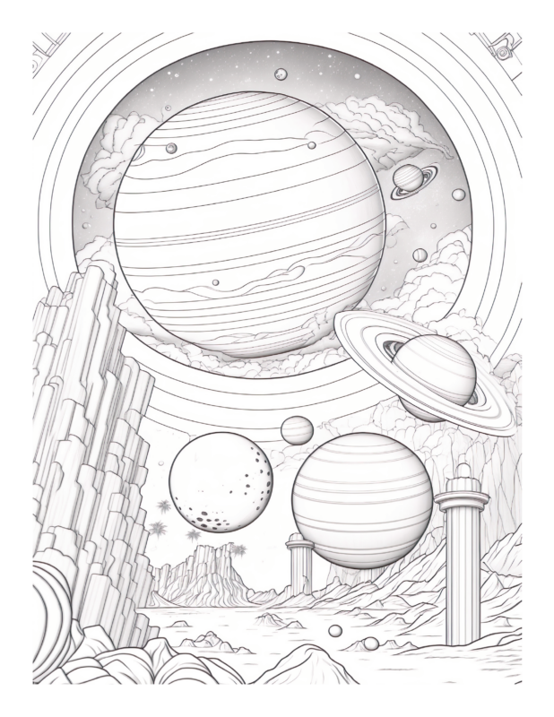 Free Galaxy Space Coloring Page 93 | Free Coloring Adventure