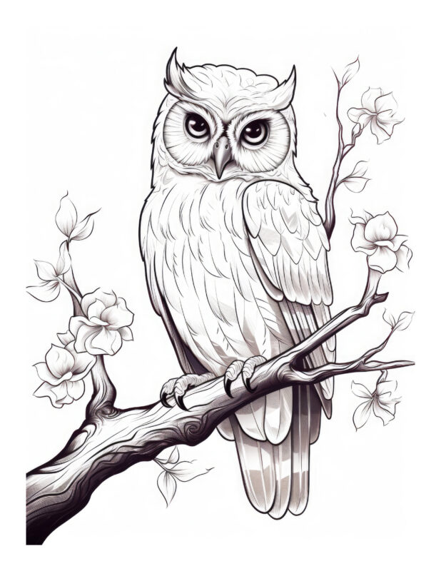 Free Printable Haunting Hues: - Owl Coloring Page For Kids And Adults