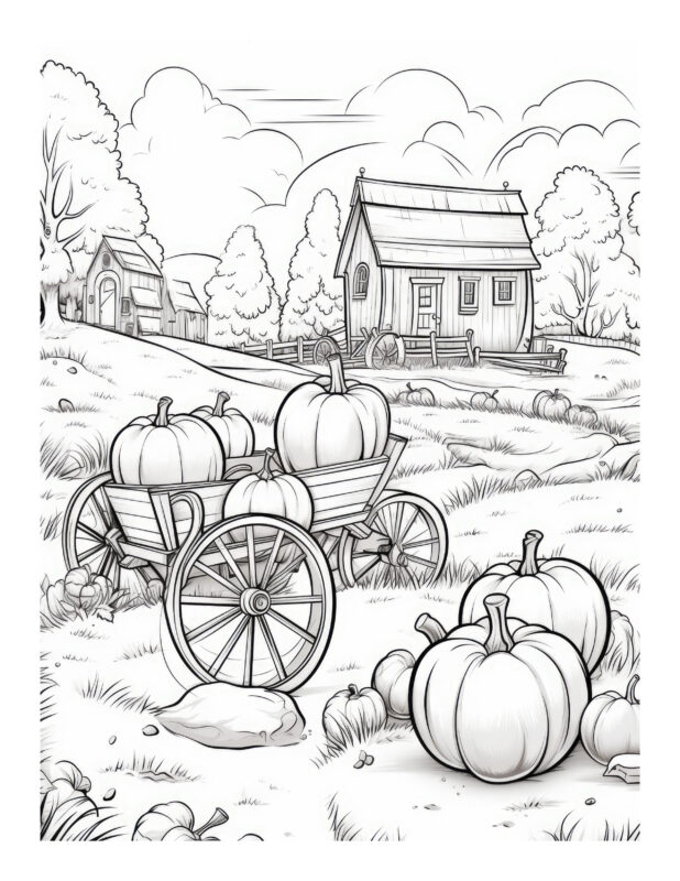 Free Printable Pumpkin Patch Magic - Pumpkin Field Coloring Page For ...