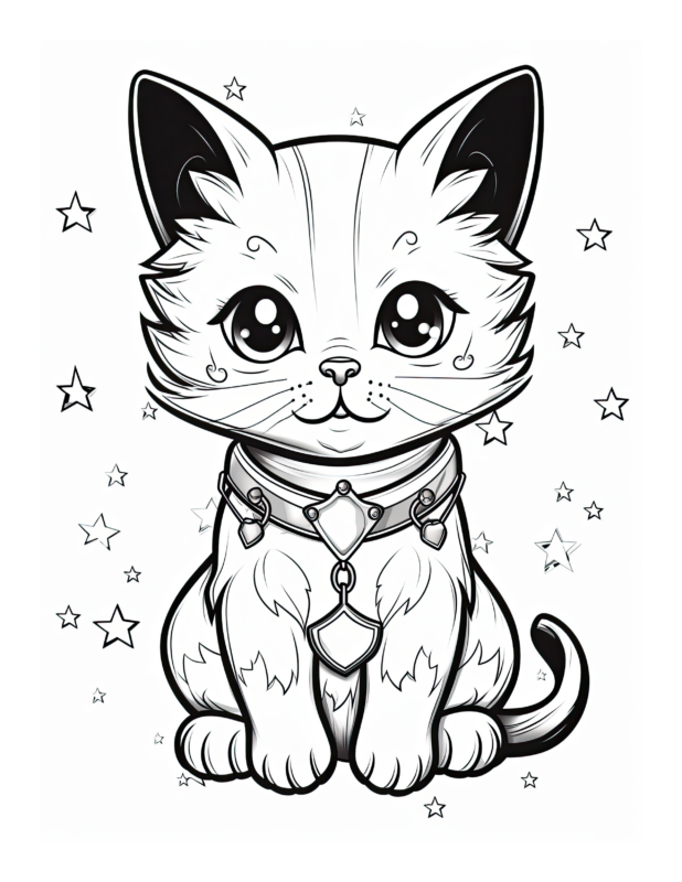 Free Printable Whiskered Wonders - Cat Coloring Page For Kids And Adults