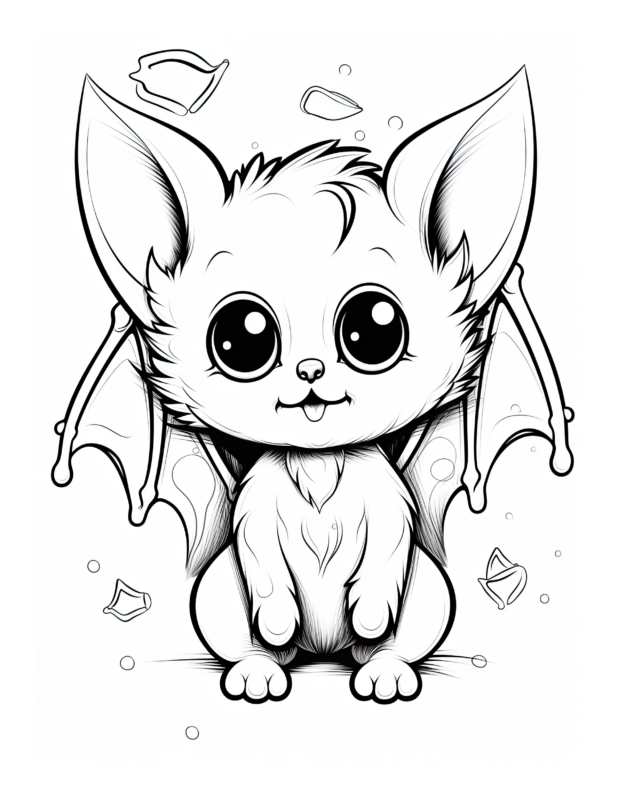 Free Printable Fluffy Flyers- Bat Coloring Page For Kids And Adults