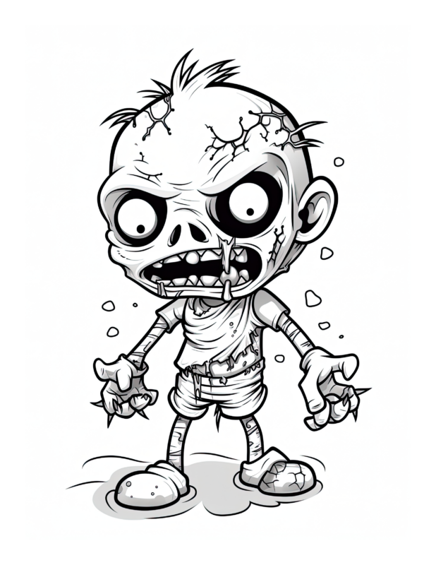 Free Printable Creepy Chronicles - Zombie Coloring Page For Kids And Adults