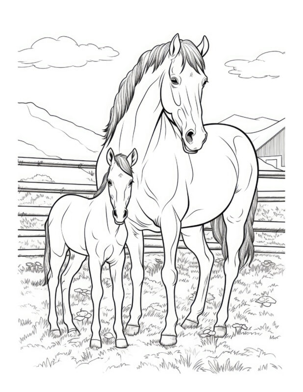 Free Horse Coloring Page 7 | Free Coloring Adventure