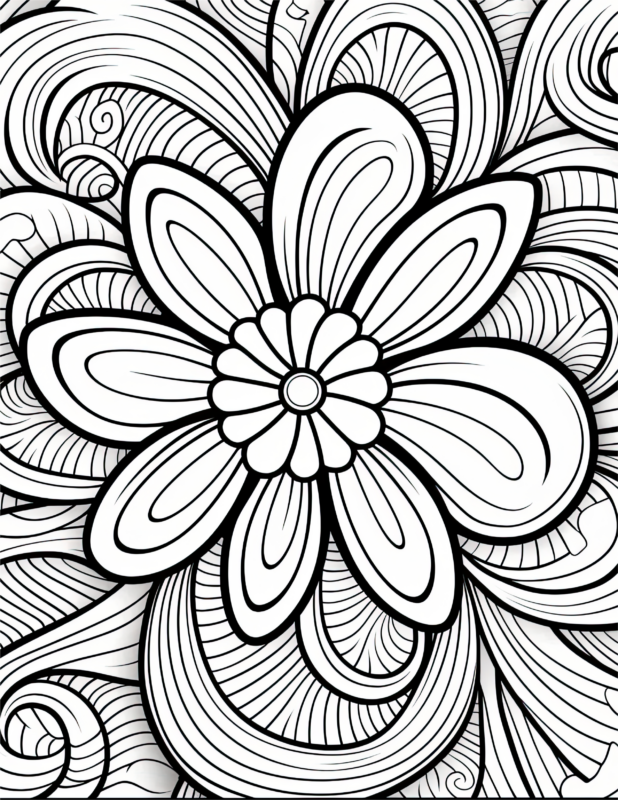 Free Printable Patterned Pleasure - Simple Pattern Coloring Page For ...