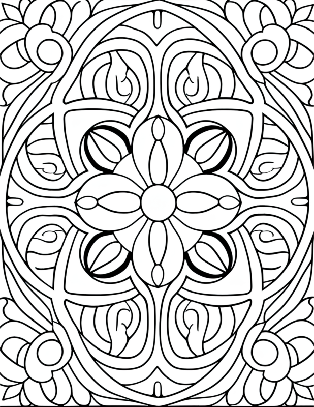 Free Printable Zen In Patterns - Simple Pattern Coloring Page For Kids ...