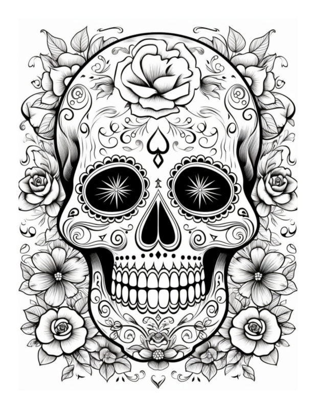 Sugar Skulls Colorful Calaveras Coloring Page 3 | Free Coloring Adventure