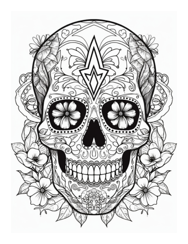 Free Printable Calavera Carnival - Sugar Skulls Coloring Page For Kids ...